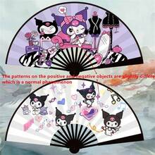 Sanrio Folding Fan 8-Inch Folding Fan KT Bamboo Folding Hand Fan Double-Sided Pattern, Essential For Cooling, Summer Favorite, Perfect Choice For Collection And Decoration - A - View 15