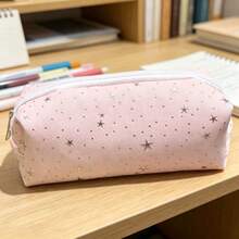 Star Polka Dot Ins Minimalist Canvas Pencil Case, Large Capacity Stationery Storage Bag, Durable Smooth Zipper - A - View 10
