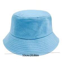 1pc Solid Color All-Match Bucket Hat, Unisex Spring/Summer Sun Protection Hat, Versatile Colorful Student Travel Sun Hat, Customizable, Candy Color All-Match Bucket Hat, Summer Breathable Sun Hat, Student Team Building Hat, Solid Color Flat Top Bucket Hat - Multicolor - View 15