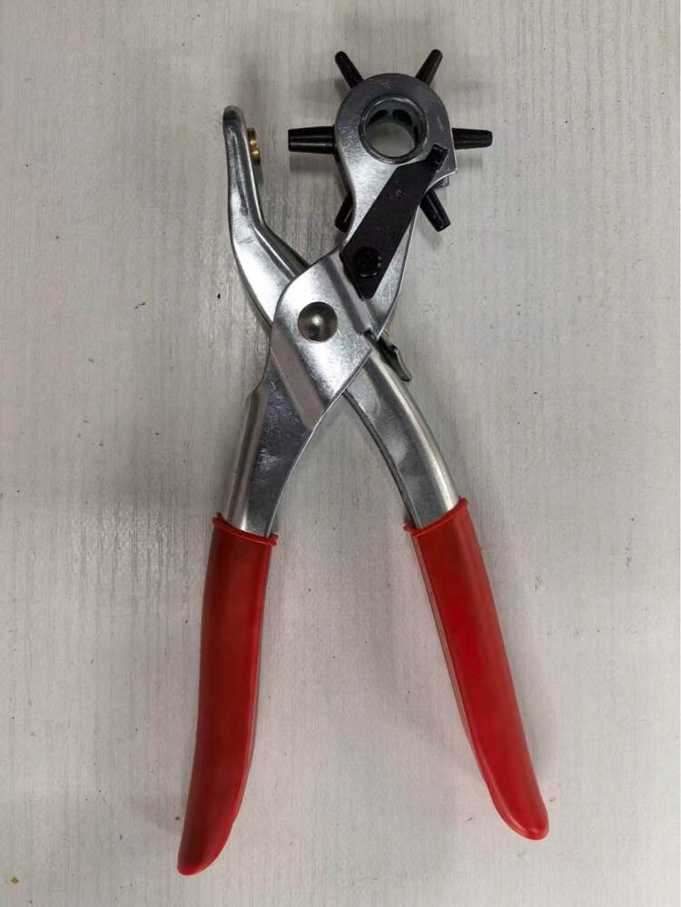 1件多功能皮帶打孔工具，重型8.5英吋打孔器，附6種可旋轉尺寸，適用於手動打孔皮帶、錶帶、皮帶、狗項圈、馬鞍、鞋子、布料、DIY專案及手工節日禮物（銀色/紅色） - 多色 - 查看 9