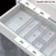 1/7pcs Drawer/Desktop Makeup Organizer, Transparent Vanity Storage Box, Shatterproof Multi-Compartment Jewelry & Small Items Organizer, Exquisite Drawer Organizer, Back To School Stationery Storage, Office Desk Accessories, Room Decor, Bedroom Decor, Christmas Gift - Clear - View 13