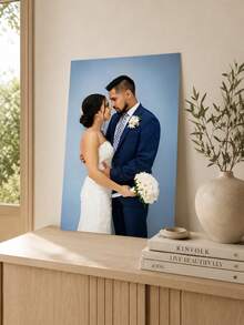 Customizable Wooden Frame Canvas Wall Art - Personalized Family Portraits And Action Photos, Printing, Suitable For Living Room, Bedroom Or Home Office Decor, Cozy Room Accent, Quality Reproduction Framed Canvas Painting - Multicolor - View 2