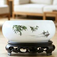 Ins Style Dezhou Ceramic Hydroponics Planter, Copper Coin Grass, Lotus, Money Grass, Water Lily, Brazilian Wood Succulent Large Flower Pot Decor - Coin Flower Pot - View 5