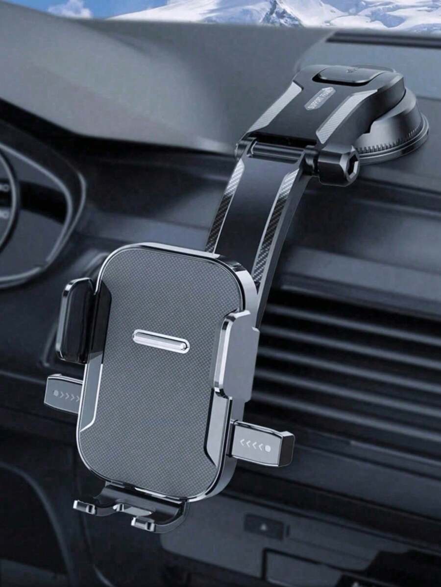 Anti-Shake Suction Cup Car Phone Holder, Bionic Mechanical Lock Dashboard Mount Phone Holder, Easy Installation Universal Car Phone Holder - Multicolor - View 1