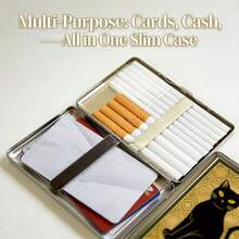 Vintage - Style Versatile Card & Cash Case With RFID Protection, Durable Metal Slim Wallet  Case Blocking Card Holder For Women Men Credit ID Bus - #A - View 6