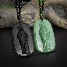 1pc Imitation Jade Jesus Statue Pendant Necklace, Unisex Pendant ( Tadeo) - St. Jude Thaddeus - View 5