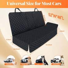 1pc Premium Dog & Cat Car Seat Cover, 100% Waterproof Bench Seat Protector, Scratch-Resistant, Non-Slip, Durable, Soft Pet Back Seat Cover For Cars, Trucks And SUVs, Back Seat Waterproof Dog Seat Cover, Protects Pet Fur And Mud, Washable, Compatible With Car Armrests - Black - View 6