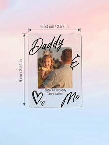 1pc Custom Daddy And Me Fridge Magnet, Custom Photo And Text Refrigerator Magnet, Father's Day Keepsake Gift, Custom Family Kitchen Home Decor - Multicolor - View 7