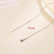 10PCS Stainless Steel Adjustable Snake Bone Plain Chain For Women, High-End Light Luxury, Fashionable Popular Jewelry Gift Party - 10PCS Snake Bone Chain 40+5+ Pieces - View 5