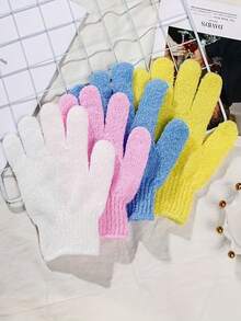 1/6/12 piezas Guantes exfoliantes para ducha, toalla de ducha, guantes de baño, guantes exfoliantes de doble cara para spa, masaje y exfoliación corporal, accesorios de baño para lavado corporal - multicolor - Ver 5