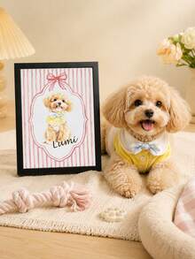 Custom Pet Photo Memorial Frame, Cute Watercolor Personalized Dog Portrait For Home And Desk Decor, Customized Name Keepsake, Customizable Picture Gift For Pet Lovers, National Dog Day, Birthday, Christmas And Pet Loss Sympathy - Multicolor - View 4