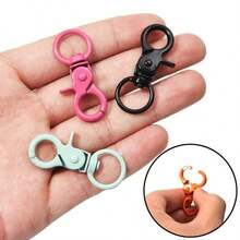 5/10pcs Colorful Coated Spring Snap Hooks With O-Ring, Metal Keychain Accessories, Suitable For DIY Pendants - One Size Fits All - View 8