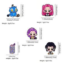 KPop Demon Hunters 1件隨機韓系女團卡通金屬徽章，創意包包與衣物胸針個性化配件 - A - 查看 7