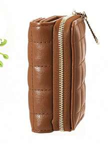 Card Holder Wallet Combo Compact Ultra-Thin Multi-Function Card Holder,Badge Holder - Brown - View 3
