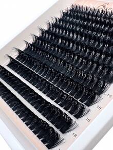80D Spikes Lash Cluster Lashes, 10-18mm Pointed Tip Lashes, DD Curl Fluffy Eyelash Extension, 240pcs Cluster Lashes, Thick Individual Lashes, DIY Pointed Tip Lash Extension, Cartoon Cluster Lash Extension, Mink Lash Strip, Thick Lashes - DD - View 9