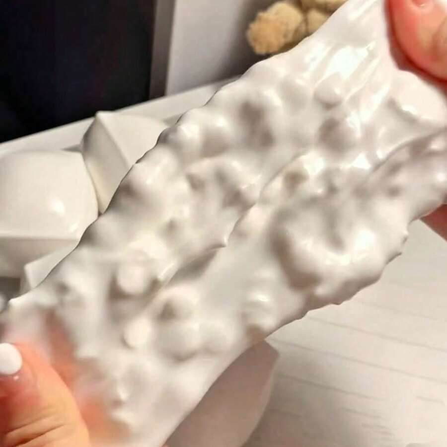 somoving 1個可愛手作白色豆腐方塊慢回彈紓壓玩具，柔軟慢回彈仿真食物，適合3歲以上，創意生日派對禮物