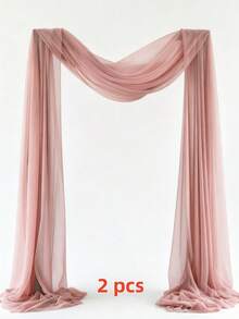 Arched Hanging Fabric Half Panel 4.4 Yards Lightweight Background Curtain Suitable For Party, Ceiling, Wedding Arch, Reception Area, Christmas And More Decorations - Lotus Root Pink - View 9