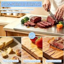 Large Pure Titanium Cutting Board With Lip, 2026 New Titanium Cutting Boards For Kitchen, Metal Meat Chopping Board Mat Set For Stainless Steel & Food Prep - View 6