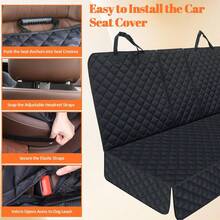 1pc Premium Dog & Cat Car Seat Cover, 100% Waterproof Bench Seat Protector, Scratch-Resistant, Non-Slip, Durable, Soft Pet Back Seat Cover For Cars, Trucks And SUVs, Back Seat Waterproof Dog Seat Cover, Protects Pet Fur And Mud, Washable, Compatible With Car Armrests - Black - View 9