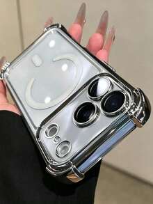 Luxury Four-Corner Anti-Drop Phone Case Compatible With IPhone 17ProMax 17Pro 17 16 15 14 13 Pro Max Supports Magnetic Wireless Charging Back Cover Protection - Silver - View 2