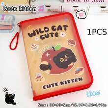 1pc Cute Animal A4 File Bag, Cute Cartoon Zipper File Storage Bag, Waterproof Large Capacity Handheld Storage Bag, Portable Folder, Suitable For School, Office, Study And Travel - One Size Fits All - View 8