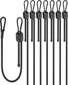 8 Pcs 48 Inch Adjustable Carabiner Bungee Cords With Hooks, Effortlessly Adjusts From 7" To 48", Heavy-Duty Black Bungee Straps With UV Protection & Superior Stretch For Cargo, Bikes, Luggage, Carts, Trucks & More - Black - View 12