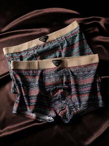 5pcs BIWEIER Men's Plus Size Striped Pure Cotton Shorts, Soft & Comfortable, Easy To Wear, Fashionable Pixel Camo Design - Multicolor - View 4