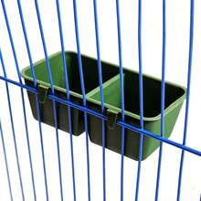 2pcs Dual-Compartment Bird Food Bowl, Bird Cage Rabbit Cage Bird Feed Trough, Bird Feed Container, Bird Supplies, Wire Cage Universal, Random Color - one-size - View 12