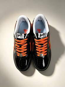 A BATHING APE BAPE STA OS Feature Exclusive M2 Black Orange Limited Edition Low-Top Sneakers - Black Orange - View 4