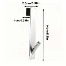 Stainless Steel S-Shaped Shower Towel Bar, Suitable For Glass Doors, Bathroom Bathrobe Hook, Wall-Mounted Coat Rack, Clothing Hook, Hook, Door Rack, Wall Hook, Closet Storage, Key Hook, Bathroom Storage, Suitable For Halloween And Christmas - Multicolor - View 12