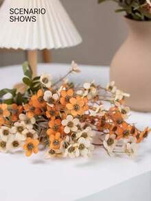 1 Flower Bouquet For Christmas, Living Room, And Fall Home Decor; Artificial Flowers For Decoration; Artificial Plants For The Living Room; Wedding Decorations; Bathroom And Bedroom Decor. - Multicolor - View 8