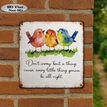 1pc Vintage Sign, Outdoor Decorative Wall Plaque, Retro Style, Positive Message "Everything Will Be Alright", Home Wall Decor Plaque, Suitable For Bedroom And Living Room, Perfect Gift For Family, (Random Style) - A - View 8