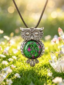 1/5/10/20/50pcs Multi-Color Fashion Metal Inlaid Natural Crystal Owl Pendant Necklace, Natural Amethyst, Suitable For Women's Daily Wear - Owl - View 28