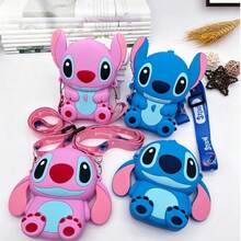 1pc Disney Stitch Cute Cartoon Silicone Crossbody Coin Purse, Multi-Functional Waterproof Bag - Multicolor - View 6