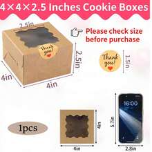 40/20/10/1pc Hard Paper Gift Storage Box With Transparent Viewing Window, Thickened Sturdy Structure, Reusable For Long-Term Use, Ideal Gift Packaging Box For Birthday Parties, Theme Parties And Holiday Gifting - Brown 4 Inch - View 8