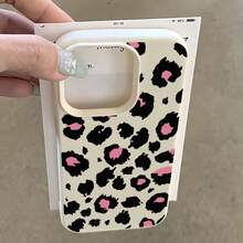 1件 白色皮革紋理極簡風格個性化線條豹紋手機殼，適用於 iPhone 16 Pro Max/15/14 Plus/13/12/11 保護殼 - 彩色 - 查看 2