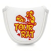 Cute Mouse And Cheese Embroidery Mallet Putter Head Cover, Golf Putter Protective Headcover Golf Accessories - Multicolor - View 4