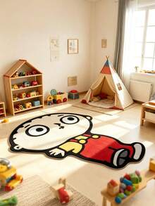 1pc Super Cool Anime Character Carpet, Fluffy Soft Comfortable Non-Slip Washable, Suitable For Bedroom, Room, Study, Foyer, Must-Have For Anime Fans, Also An Excellent Birthday Gift And Holiday Decoration Carpet - Red - View 5