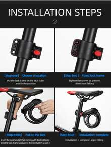 Bicycle 5-Digit Combination Anti-Theft Steel Cable Lock With Mounting Bracket, Universal For Mountain Bike, Road Bike, Electric Bike - Multicolor - View 9