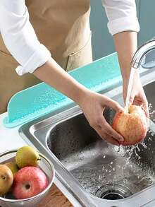 Silicone Sink Splash Guard Water Barrier Strip Kitchen Sink Basin Splash Guard Countertop Water Barrier Strip Laboratory Sink Vegetable Washing Basin Dishwasher Restaurant Bathroom RV Waterproof Cover Kitchen Essentials Bathroom Accessories Home Essentials - Multicolor - View 4