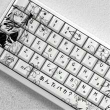 Keycap Hitam & Putih 73 Tombol, Keycap PBT Dye-Sublimation Personalisasi Estetis Tinggi, Tinggi Asli - View 3