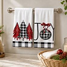 2/4/6 Peças Toalhas de Cozinha com Estampa de Elementos de Natal, Natal, Podem Ser Usadas Como Presentes de Natal, Decoração de Natal, Toalhas de Chá de Fibra Ultrafina Macia com Alta Absorção, Panos de Prato, Toalhas de Limpeza, Toalhas de Mão, Adequadas para Cozinhar, Assar, Limpar e Decoração de Cozinha, Acessórios de Cozinha, Itens Essenciais Diários - Multicolorido - Visão 3
