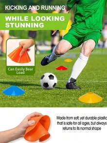 10pcs/25pcs/50pcs Cakram Penanda Latihan Sepak Bola, Pelat Penanda Mulut Bulat Kecil, Rintangan Jalan, Kerucut Latihan Kelincahan Sepak Bola - MultiWarna - View 2