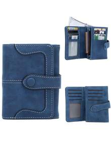 FOREVER MIYIN Dompet Kecil Lipat Tiga Wanita dengan Jahitan Vintage Matte, Pemblokir RFID, Banyak Slot Kartu, Jendela ID, Kantong Koin dengan Resleting, Tempat Kartu Harian - MultiWarna - View 18