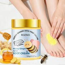 Rozino 100g Honey & Ginger Foot Cream, Nourishing Formula For Long-Lasting Hydration And Moisture, Softens Rough Skin For Smooth And Delicate Feet, Suitable For Hands And Feet, Large Capacity For Home Care - Honey - View 2