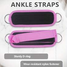 Adjustable Fitness Resistance Band With Double D-Rings, Ankle Support Strap For Leg Strength Training And Sports Protection - Multicolor - View 3