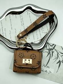 High-Quality Faux Leather Material, Embossed Design, Rectangular, Fashionable Car Key And Bag Accessory, Ideal Gift, Key Organizer | Keychain | Gold Snap Button, Keychain, Car Keychain, Girl Bag Charm, Backpack Decoration. Coin Purse Keychain, Cute Bag Charm, Car Keychain, School Bag Decoration, Small Gift - Multicolor - View 11