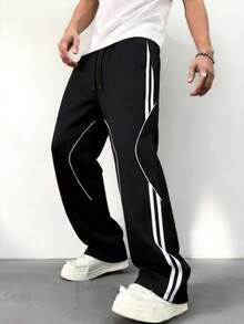 Men's Autumn Fashion Outdoor Sports Casual Multi-Pocket Long Pants, Minimalist Daily Commute Straight Leg - Black - View 2