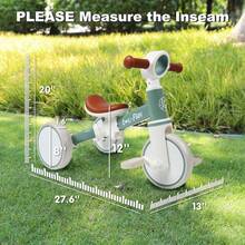 4-In-1 Toddler Balance Bike, Convertible Tricycle For Ages 1-4 |   4-In-1 Evolving Design, Certified  Carbon Steel Frame, Tool-Free 60-Second Transformation, Grows With Your Child - Mint Green - View 5
