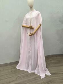 1 buah Jubah Pengantin Panjang Hitam Berbahan Chiffon yang Mengalir, Jubah Kostum Cosplay Anime, Selendang 150cm - MultiWarna - View 3